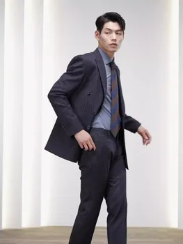 8874-T-Trendikas meeste Euroopas ja mõõna trend Kohandatud ülikond meeste tõusulaine hip-hop korea versiooni suve