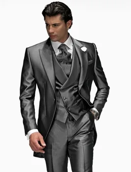 2023 Äri Vabaaja Ülikond Meeste 3-osaline Peigmees, Parim Mees Sobiks Pulm Bankett Meeste Ülikond Smoking Meeste Ülikond