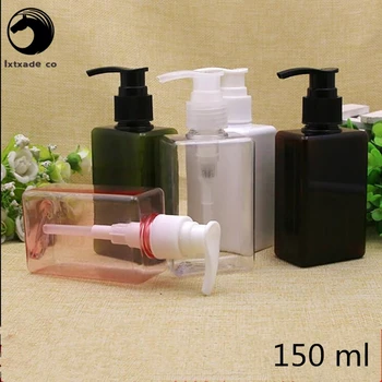 30 tk Tasuta Kohaletoimetamine 150 ml Plastikust Tühi Ruut pudelid pump Top Grade Uus Stiil Šampoon Tühi Kosmeetika Konteinerid Hulgimüük