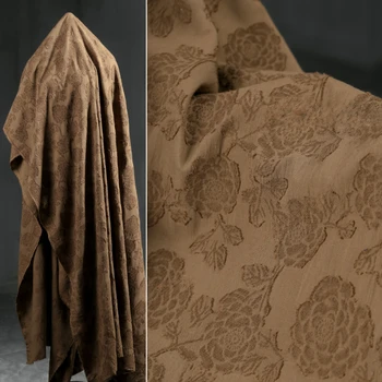 Fabric150cmx50cm Pruun Roosa Printing Taim Värvitud Riie 70% Puuvill 30% Lina Loominguline DIY Kleit Top Kevadel ja Suvel Riietus-1tk