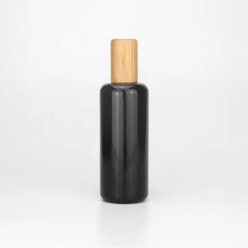10ml-200ml Eco-Sõbralik Euroopa Must Klaasist Pudel, Kosmeetikatoodete Rulli sisse Pudel Bambuse Üpp Massaaži Õli/eeterlik Õli Vedel