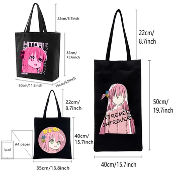 BOCCHI ROCK! Anime Naiste Shopping Lõuend Kott Hitori Gotoh Ijichi Nijika Naiste Tüdruk Tassima Shopper Õlakott