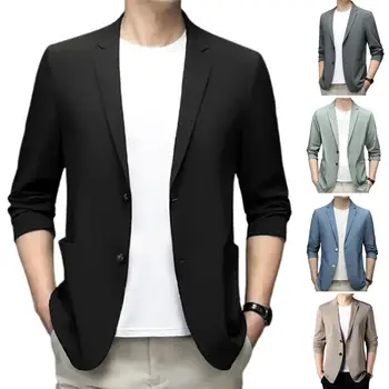 Meeste Ülikond Jope Stiilne Tahke Värvi Slim Fit Plus, Suurus Meeste Äri Mantel Meeste Vest Meeste Äri Jope Groom Coat