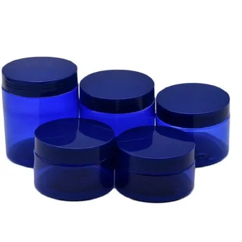 Plastikust Konteiner PET Blue 100 ml 120ml 150ml 200ml Pakend 250ml Pudel Tühi Kosmeetika, Juuste Vaha Potti Koor Purgid 24tk
