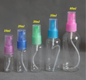 50tk 10-100ml Kaasaskantav Selge Travel Tühi Spray Pudelit Plastikust PET Selge Proovi Viaali Kosmeetika Parfüümid Pihusti Kastmiseks saab