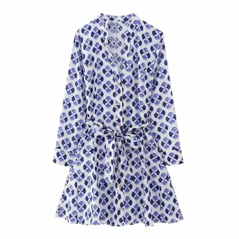 Kleit Naiste Suvel 2023 Uus Retro Printida Moe Slim Vöö Puhkus Naiste Kleit Stiilne Street Noorte Kleidid